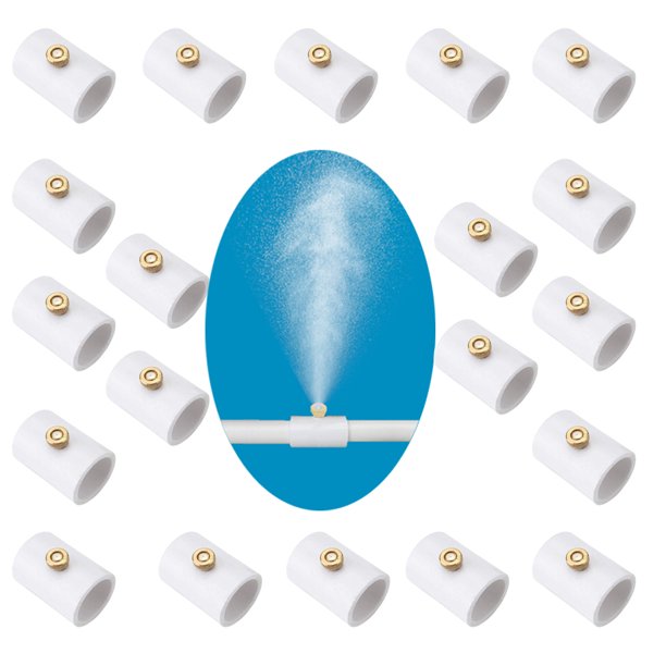 H&G Lifestyles 20packs 1/2 Inch PVC Nozzle Coupling with Brass Nozzle