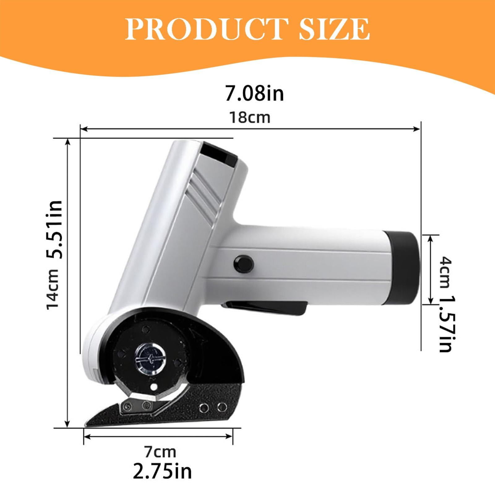 Rechargeable High-Speed Cardboard Cutter, Cordless Electric Scissors for Cardboard, Cordless Box Cutter with 2 Blades, Cloth Bag, USB Type-C, Rotary Cutting, Heavy Duty Power(White)