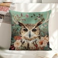 thumbnail image 6 of Owl antlers flowers Linen toss pillowcase Decoration pillowcase Gift preferred 18x18" Cushion cover 2 set Sofa pillowcase Sofa bedroom living room car, 6 of 8