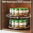 thumbnail image 3 of Spice Rack Organization for Cabinet - 2 Tier Adjustable Height Lazy Turntable Spice Organizer for Kitchen Countertop & Pantry, Wood 10 Inch Seasoning Storage, Black, 3 of 6