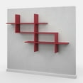 thumbnail image 6 of Ada Home Decor Furniture 59" 3 Tier Burgundy Warren Modern Wall Shelf, 6 of 7