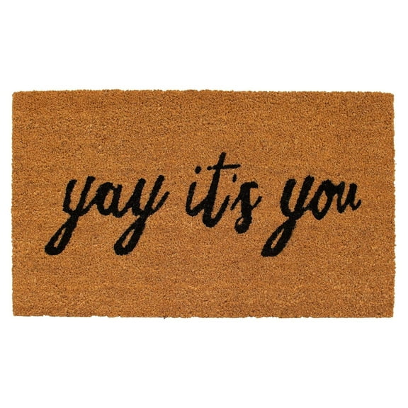 Calloway Mills AZ106051729 Yay It's You Doormat, 17" x 29", Natural/Black