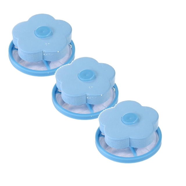 3 Pcs Sac de Filtre de Nettoyage pour Machine à Laver, Filtre à Cheveux Réutilisable, Attrape-Peluches Réutilisable & Éliminateur de Poils d'Animaux, Sac de Filtre à Mailles Flottantes pour Machines à Laver & Piège à Peluches Ménager