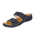 thumbnail image 5 of Xucatan Women's Fashionable Peep Toe Wedge Slides with Metal Buckle Accent, Thick Platform Sole Comfortable Slippers, Slip-On Summer Sandals with Cushioned Footbed Gift, 5 of 7