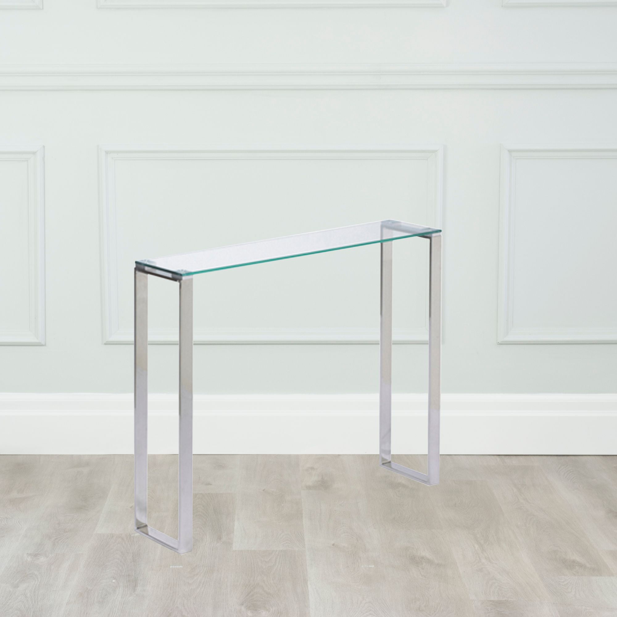 Gem Modern Tempered Glass & Stainless Steel Console Table (36 inches) Walmart Canada