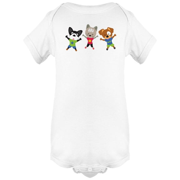 Puppies Doing Jumping Jacks  Bodysuit Infant -Image by Shutterstock,  Newborn