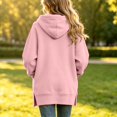 thumbnail image 5 of Girls Hoodies Size 14-16 Long Length Casual Hooded Girls Sweatshirt Side Split Long Sleeve Girls Pullover Top Loose Fall School Clothes for Teen Girls with Pocket, 5 of 6