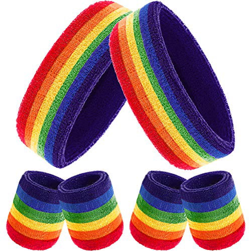Bememo Sweatbands Set Includes Sports Headband and Wristbands Sweatbands Colorful Sweatband Set for Men and Women 