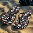 thumbnail image 5 of POLERO Cartoon Pug & Bone Flip Flops for Women Shower Yoga Mat Comfy Footbed Non Slip Summer Beach Sandals, 5 of 7