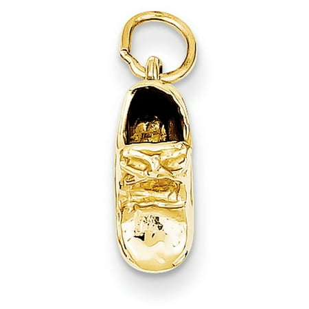 Single Baby Shoe Charm - 14k Yellow Gold Single Baby Shoe Pendant