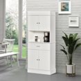 thumbnail image 2 of HOMCOM 72" Kitchen Buffet with Hutch, Freestanding Pantry Cabinet with Utility Drawer, 2 Door Cabinets, Adjustable Shelves and Countertop, White Wood Grain, 2 of 8