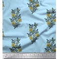 thumbnail image 1 of Soimoi Poly Georgette Fabric Leaves & Floral Block Fabric Prints by Yard 52 Inch Wide, 1 of 3