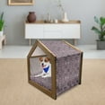 thumbnail image 3 of Purple Pet House, Alluring Flowering Nature Circular Geometric Pattern of Floral Composition, Outdoor & Indoor Portable Dog Kennel with Pillow and Cover, 5 Sizes, Violet Beige Black, by Ambesonne, 3 of 5