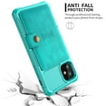 thumbnail image 6 of iPhone 12 Case, Dteck Wallet Case for iPhone 12 Pro 6.1 inch 2020, Hard Silicone Shockproof Case Flip Leather Card Holder Protective Cover Work with Magnet Car Holder Mount, Green, 6 of 7