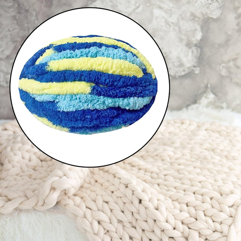 Thick Chunky Yarn Chunky Wool Yarn Polyester Yarn for Crocheting Weight  Yarn Knit Yarn for Knitted Blanket, Sweater, Cushion, Pet Bed, Macrame Blue
