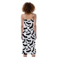 thumbnail image 2 of White And Black Halloween Bat Print Slim Fit Midi Cami Dress, Halloween Decorative Fashion Summer Maxi Sexy Casual Dress For Women, 2 of 4