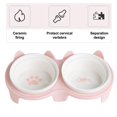 thumbnail image 3 of Cuencos de cerámica para gatos, cuencos dobles para comida y agua, cuencos de cerámica elevados para gatos con soporte de plástico, 3 of 5