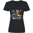 thumbnail image 3 of Inktastic I Get Distracted by Birds Women's V-Neck T-Shirt, 3 of 5