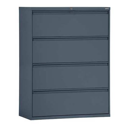 Sandusky Lee Lateral File Cabinet 4 Drawer Charcoal Lf8f364 02