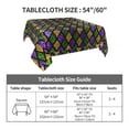 thumbnail image 7 of Wukai Mardi Gras Shiny Green Purple Waterproof Tablecloth for Kitchen Dining, Fits Square Tables for 2-4 Seats -54"x54", 7 of 7