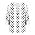 thumbnail image 5 of Womens Henley Plus Size Tops Button Polka Dots Print V Neck Summer Shirts Fashion Casual Loose Fit Comfy Blouses L-5XL, 5 of 5
