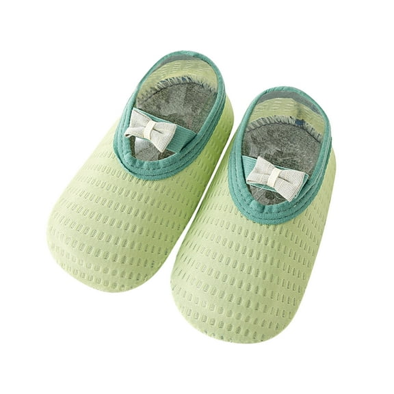 Fozruso Spring And Summer Children Toddler Shoes Boys And Girls Lightweight Mesh Breathable Comfortable Cute Bow Solid Color Sizes 7 Toddler(Green)