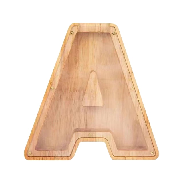 Birdeem Personalized Wooden Name Money Box Wooden Deposit Box Twenty Six English Letters