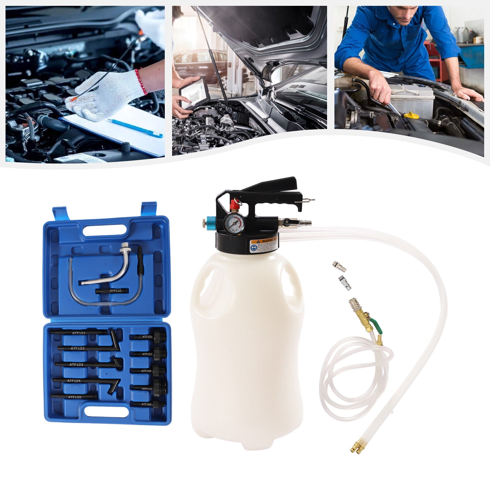 FETCOI 10L Extracting Dispensing Oil Fluid Vacuum Extractor Pump with Tool Case Device