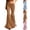 Khaki, variant on Women's Cotton Linen Capri Pants, High Waist Elastic Wide Leg Cropped Trousers, Casual Loose Fit Summer Pants with Pockets(Khaki/XXL)