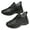 Black, variant on Black Brown Snow Boots for Men Waterproof Leather Lace up Furry Lined Winter Fashion Sneakers Booties