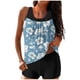 thumbnail image 2 of Trajes de baño tankini para mujer Trajes de baño de dos piezas con espalda de tiras y estampado conservador informal para mujer Traje de baño de dos piezas para mujer, 2 of 5