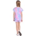 thumbnail image 4 of Arshiner Girls Tie Dye Short Set 2Piece Fashion Shirt & Shorts PJ Set Little Girls Sleepwear Size 6-7, 4 of 7