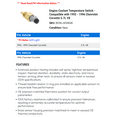 thumbnail image 2 of Engine Coolant Temperature Switch - Compatible with 1992 - 1996 Chevy Corvette 5.7L V8 1993 1994 1995, 2 of 2