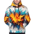 thumbnail image 4 of KLL Colorful Paint Print Print Mens Hoodie Long Sleeve Casual Pullover Hooded Sweatshirt Fashion Drawstring Hoodies with Pocket-4X-Large, 4 of 6