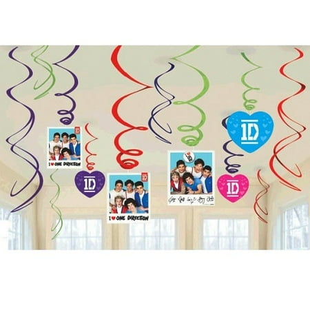 One Direction Hanging Swirl Decorations 12pc Walmart Com