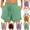 Mint Green, variant on PUMISAS Summer Shorts For Women Elastic Mid Waist Drawstring Pleated Shorts Wide Leg Solid Color Casual Loose Shorts With Side Pockets