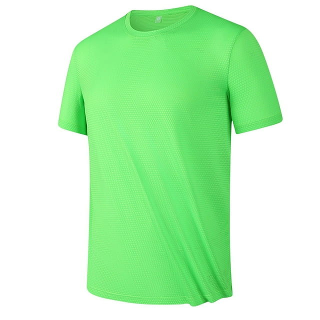 T-shirt de Sport pour Homme à Séchage Rapide, Manches Courtes, Col Rond, Haut Évacuant l'Humidité, 98 % Polyester 2 % Élasthanne
