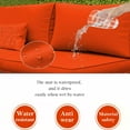 thumbnail image 2 of Outdoor Sectional Replacement Cushion Set, 14 Pcs Waterproof Patio Sofa Cushions 4" Foam High-Density Couch Cushion for 12-Seat Sectional Rattan Conversation Sets(Liner&Cover) (Orange), 2 of 7