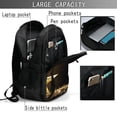thumbnail image 4 of Pofeuu Gold Glittering Stars Print Storage Laptop Backpack with USB Charging Port[Water Resistant] College Computer Bookbag Fits, 4 of 7