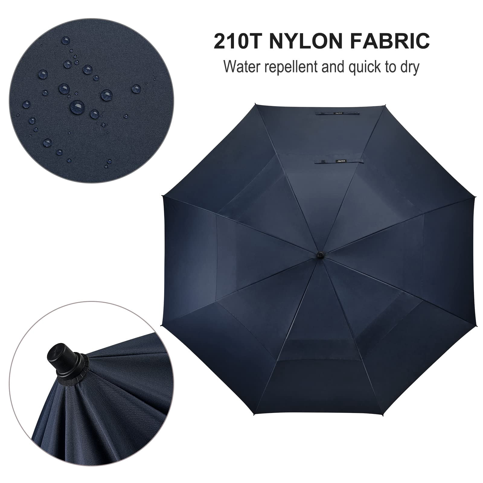 G4Free 80 Inch Huge Large Oversize Golf Umbrella Double Canopy Vented Windproof Stick Umbrellas, 6.6 Ft Heavy Duty for Outdoor Doorman Family