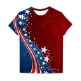 thumbnail image 4 of BRGZLK Womens 4Th Of July T-Shirts Trendy Independence Day Flag Print Tee Loose Round Neck Short Sleeves Novelty Holiday Shirt Multicolor XXXL, 4 of 4