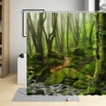 thumbnail image 3 of Spring Forests Green Natural Landscape Shower Curtain Trees Creek Jungle Mountain Waters Bathroom Bathtub Decoration Cloth Sets, 3 of 6