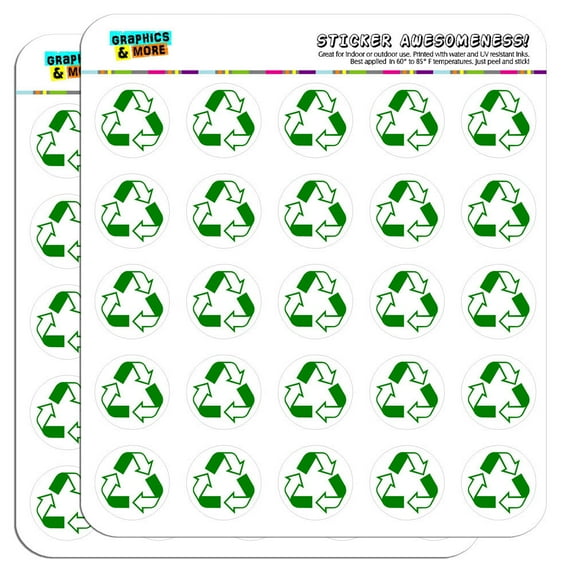 Recycle Reuse Conservation Hybrid 1" Scrapbooking Crafting Stickers