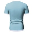 thumbnail image 5 of Sngxgn Mens Short Sleeve Round-Neck T-Shirt, Loose Casual Tops in Solid Colors, Soft and Breathable Basic Tees(Blue,XXXL), 5 of 5