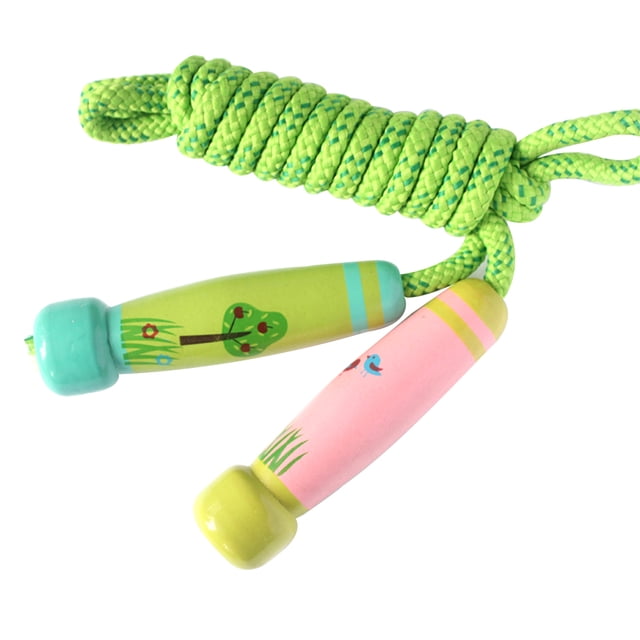 EeaseCA Wooden Handle Jump Rope Jumping Exercise Equipment Cartoon Skipping Rope for School Home Students Kids Children (Forest Style)