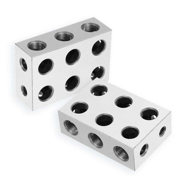 findmall 1-2-3 Blocks 11 Holes Matched Pair Ultra Precision .0003 Machinist Fit for Milling Machine