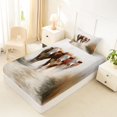 thumbnail image 2 of Manfei Animal Cows Twin Fitted Sheet 2 Pieces,Rustic Countryside Bedding,White Brown,1 Fitted Sheet and 1 Pillowcase, 2 of 4