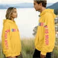 thumbnail image 2 of Matching Couples Hoodies I Love You This Much, Valentines Day Couples Hoodies Oversized Long Sleeve Sweatshirts Cute Message Print Pullover Tops, 2 of 8