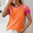 thumbnail image 4 of Women Blouses for Work Short Sleeve T-Shirts Loose Fit V Neck Summer Chic Clothes for Women Over 50 Clearance Deals, 4 of 7