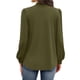 thumbnail image 4 of Camisas de Larga para Mujer, Blusas de Cuello Alto con Pliegues Delanteros, Ropa Informal Elegante para Otoño. Verde Oliva XL, 4 of 5